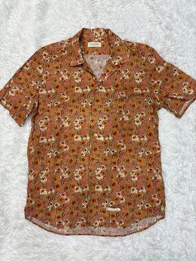Tintoria Mattei Hawiian Orange & Red Button Down Shirt
